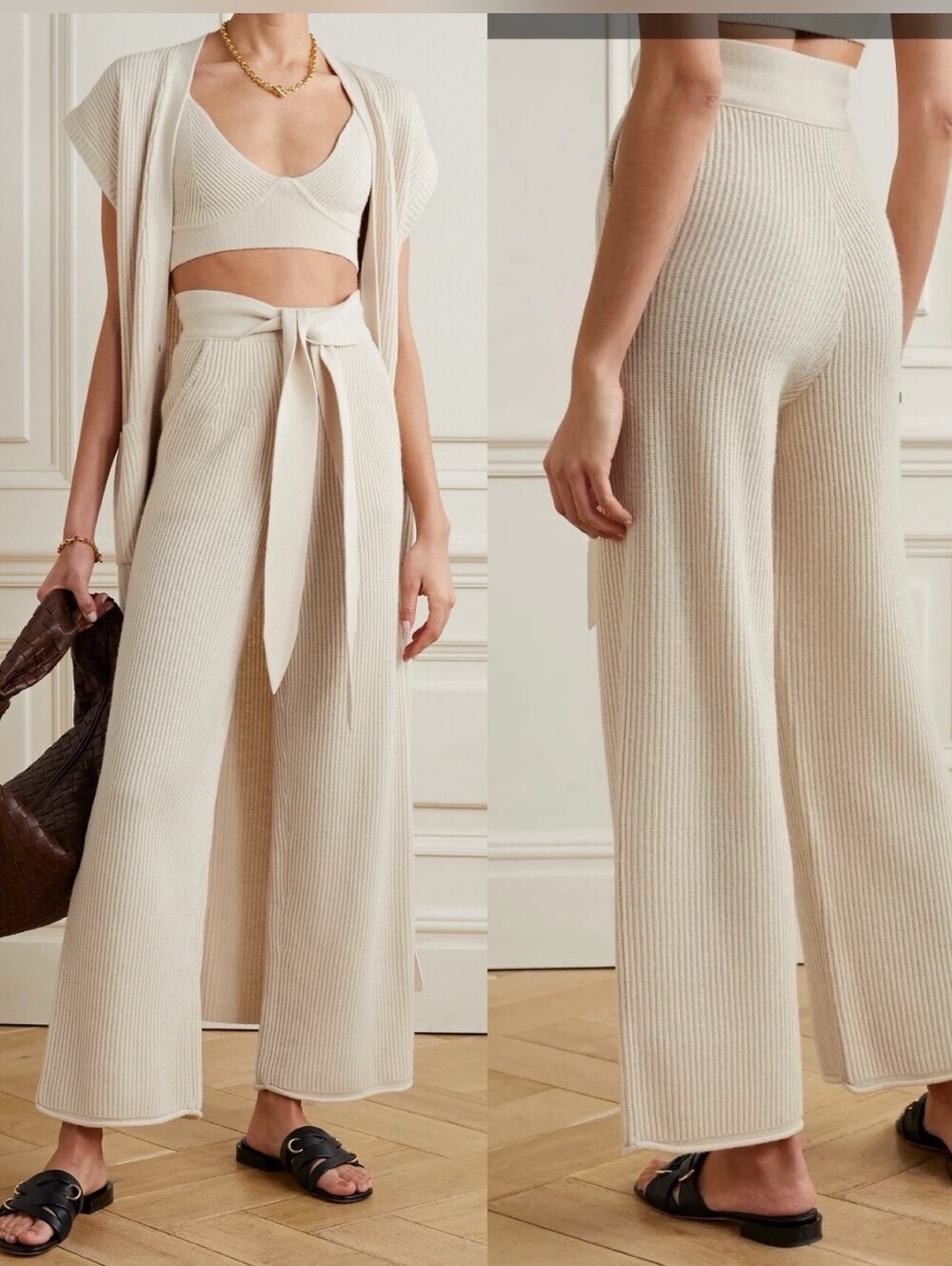 Cashmere Wool Blend Wide Leg Sweater Pants Jonathan Simkhai
